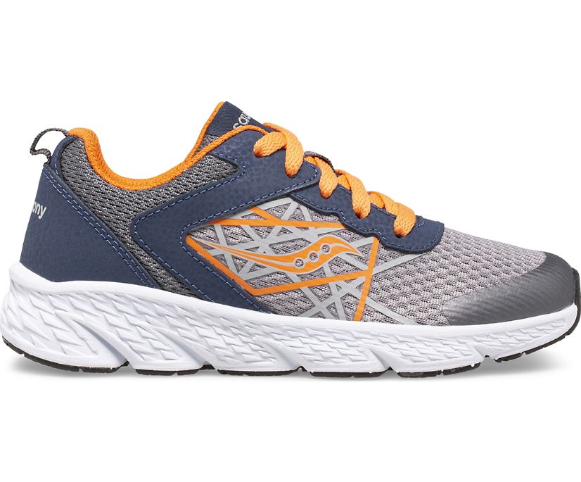 Saucony Wind Lace Kids' Sneakers Grey / Orange / Navy | AU 770HAPK